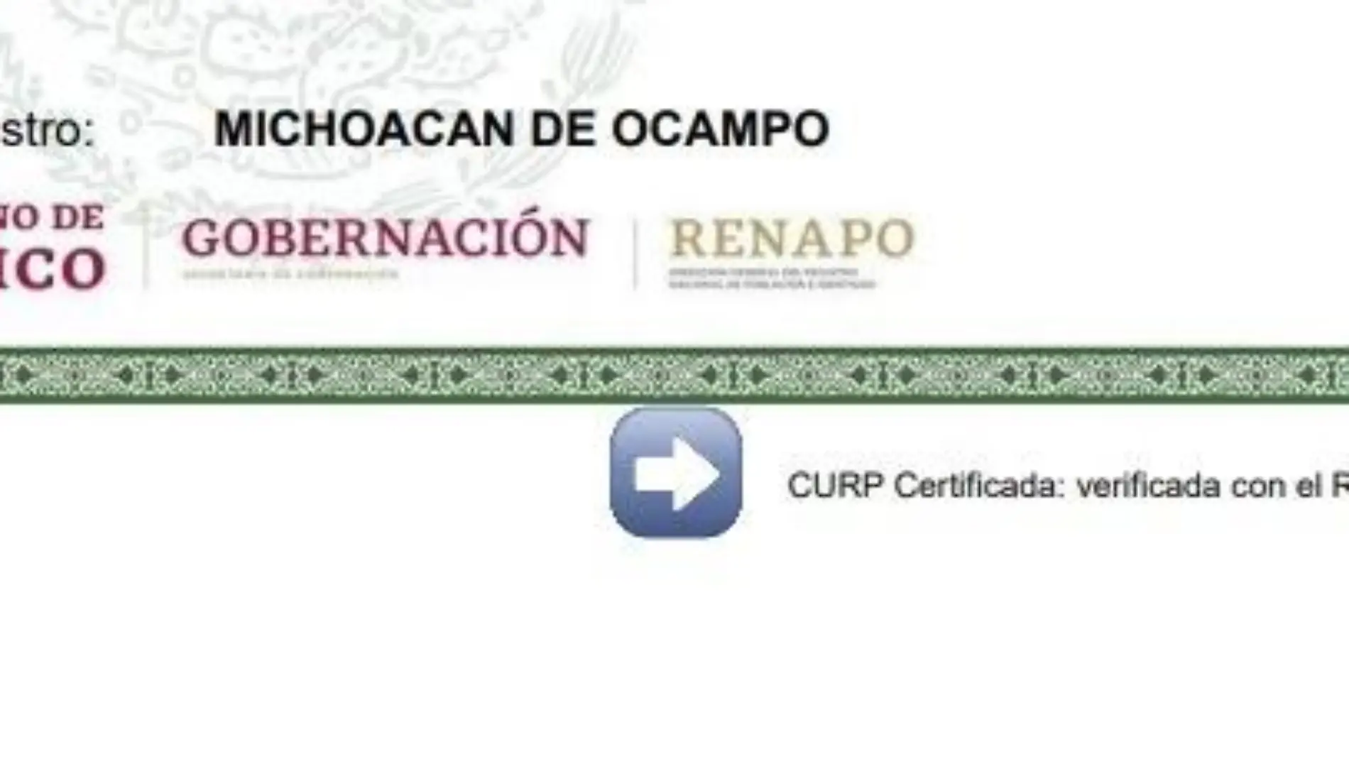 CURP Certificada